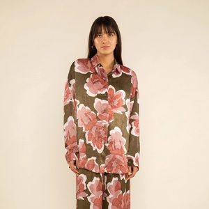 NLT - Pink Satin Floral Set - NWOT